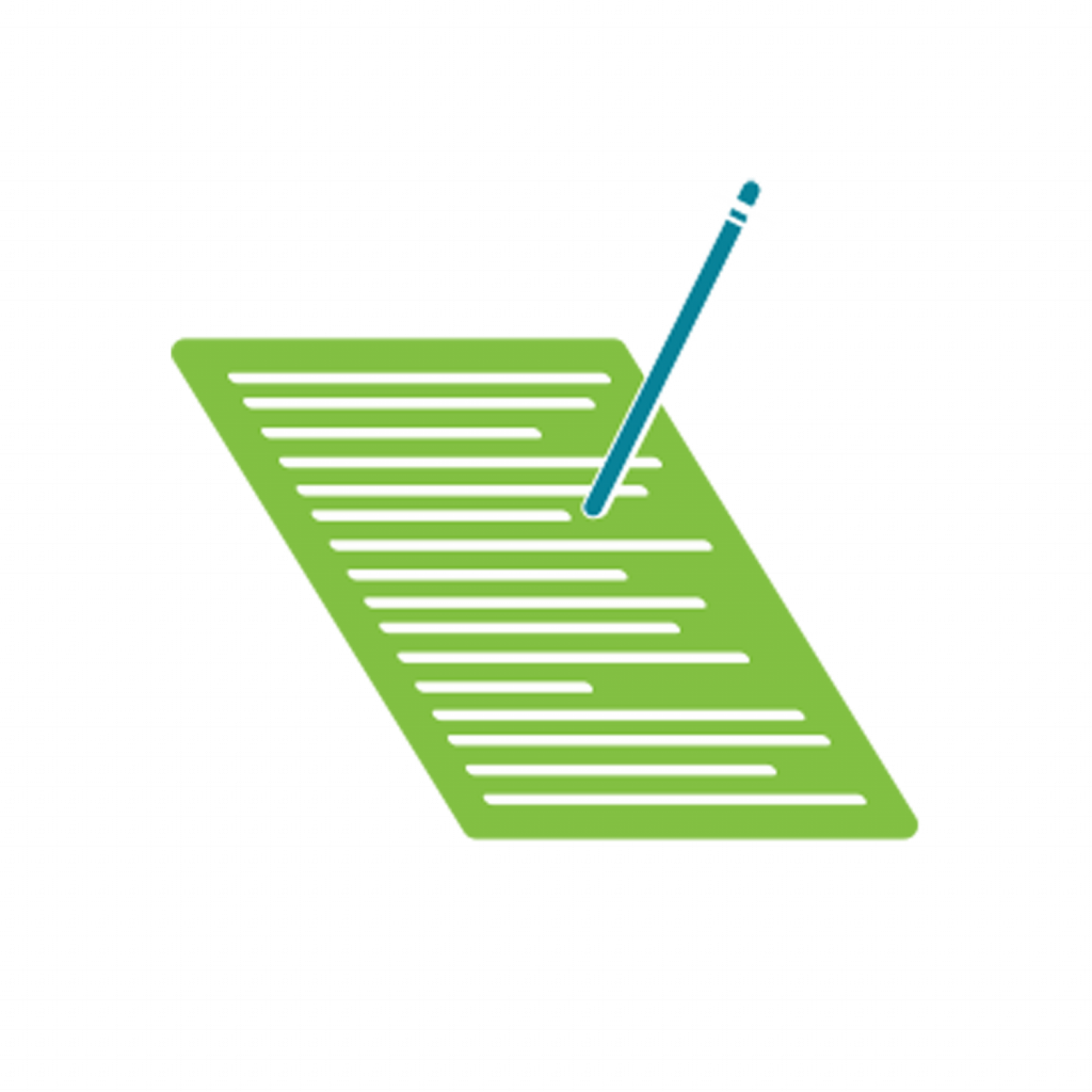Documento con líneas de texto y un lápiz, representando formulario, entrevista o toma de notas.